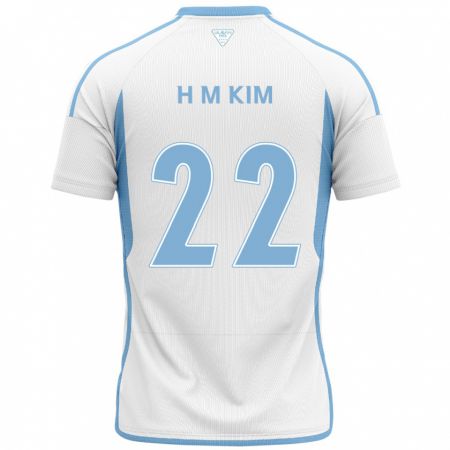 Kandiny Miesten Min-Hyuk Kim #22 Valkoinen Sininen Vieraspaita 2024/25 Lyhythihainen Paita T-Paita