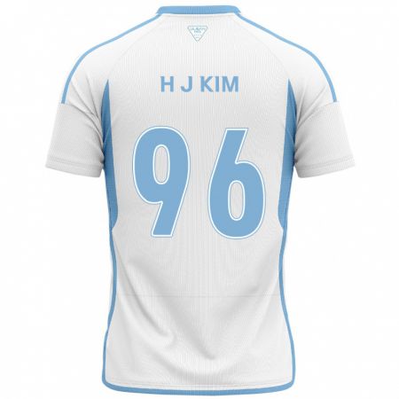 Kandiny Miesten Ji-Hyun Kim #96 Valkoinen Sininen Vieraspaita 2024/25 Lyhythihainen Paita T-Paita