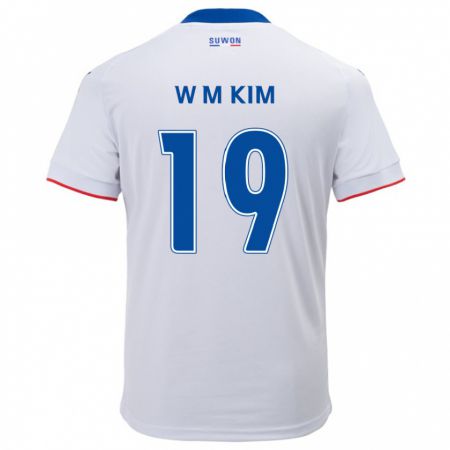 Kandiny Miesten Min-Woo Kim #19 Valkoinen Sininen Vieraspaita 2024/25 Lyhythihainen Paita T-Paita