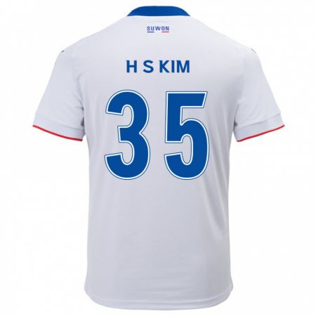 Kandiny Miesten Seung-Hyun Kim #35 Valkoinen Sininen Vieraspaita 2024/25 Lyhythihainen Paita T-Paita