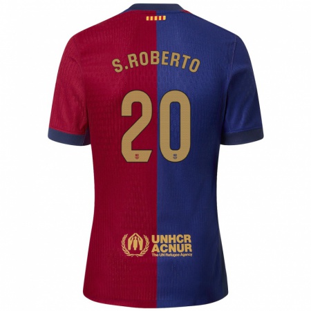 Kandiny Lapset Sergi Roberto #20 Sininen Punainen Kotipaita 2024/25 Lyhythihainen Paita T-Paita