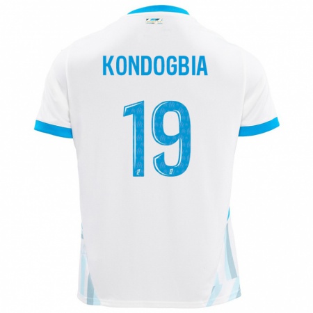 Kandiny Lapset Geoffrey Kondogbia #19 Valkoinen Taivaansininen Kotipaita 2024/25 Lyhythihainen Paita T-Paita