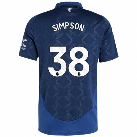 Kandiny Lapset Jess Simpson #38 Indigo Vieraspaita 2024/25 Lyhythihainen Paita T-Paita