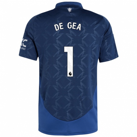 Kandiny Lapset David De Gea #1 Indigo Vieraspaita 2024/25 Lyhythihainen Paita T-Paita