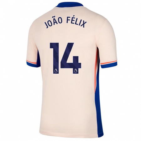 Kandiny Lapset João Félix #14 Vaalea Beige Vieraspaita 2024/25 Lyhythihainen Paita T-Paita