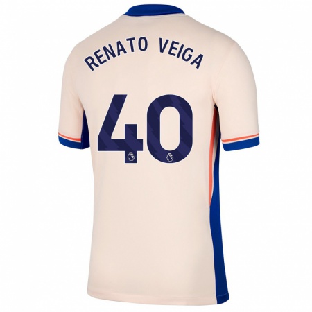 Kandiny Lapset Renato Veiga #40 Vaalea Beige Vieraspaita 2024/25 Lyhythihainen Paita T-Paita