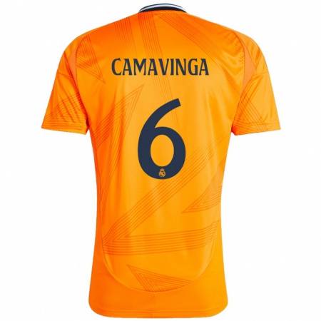 Kandiny Lapset Eduardo Camavinga #6 Oranssi Vieraspaita 2024/25 Lyhythihainen Paita T-Paita