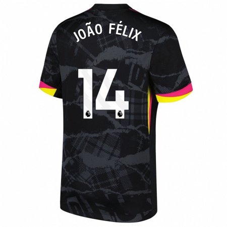 Kandiny Lapset João Félix #14 Musta Pinkki Kolmas Sarja 2024/25 Lyhythihainen Paita T-Paita