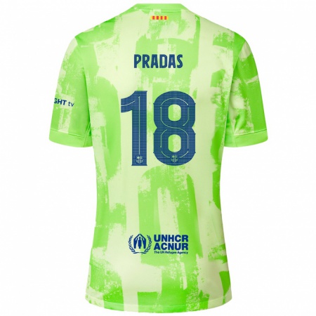 Kandiny Lapset Arnau Pradas #18 Lime Kolmas Sarja 2024/25 Lyhythihainen Paita T-Paita