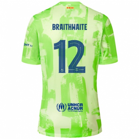 Kandiny Lapset Martin Braithwaite #12 Lime Kolmas Sarja 2024/25 Lyhythihainen Paita T-Paita