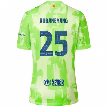 Kandiny Lapset Pierre Emerick Aubameyang #25 Lime Kolmas Sarja 2024/25 Lyhythihainen Paita T-Paita