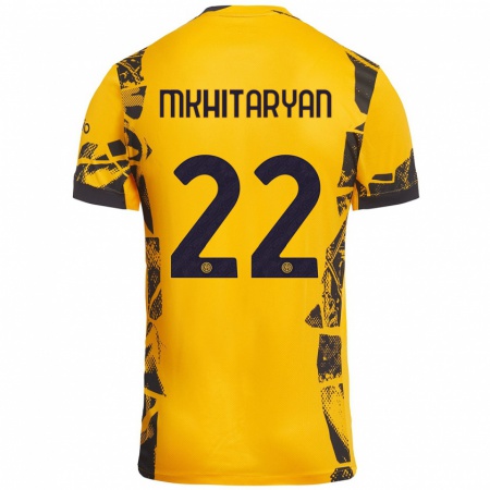 Kandiny Lapset Henrikh Mkhitaryan #22 Kulta Musta Kolmas Sarja 2024/25 Lyhythihainen Paita T-Paita