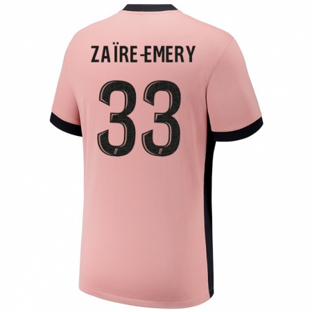 Kandiny Lapset Warren Zaïre-Emery #33 Ruosteen Pinkki Kolmas Sarja 2024/25 Lyhythihainen Paita T-Paita