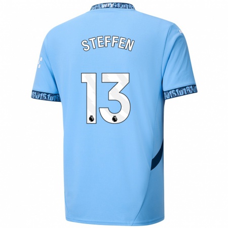 Kandiny Miesten Zack Steffen #13 Tummansininen Kotipaita 2024/25 Lyhythihainen Paita T-Paita