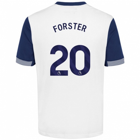 Kandiny Miesten Fraser Forster #20 Valkoinen Sininen Kotipaita 2024/25 Lyhythihainen Paita T-Paita