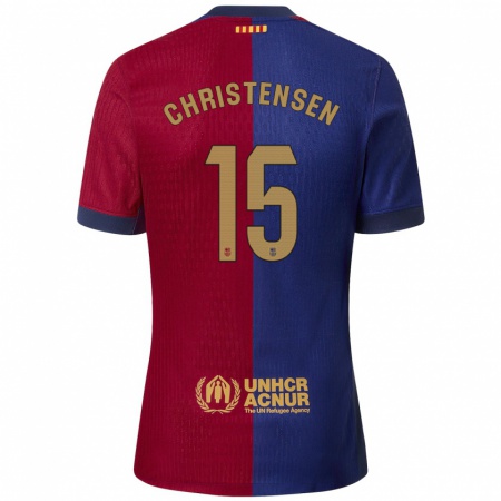 Kandiny Miesten Andreas Christensen #15 Sininen Punainen Kotipaita 2024/25 Lyhythihainen Paita T-Paita