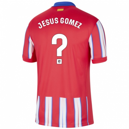 Kandiny Miesten Jesus Gomez #0 Punainen Valkoinen Sininen Kotipaita 2024/25 Lyhythihainen Paita T-Paita