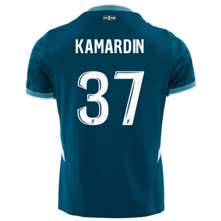 Kandiny Miesten Aaron Kamardin #37 Turkoosinsininen Vieraspaita 2024/25 Lyhythihainen Paita T-Paita