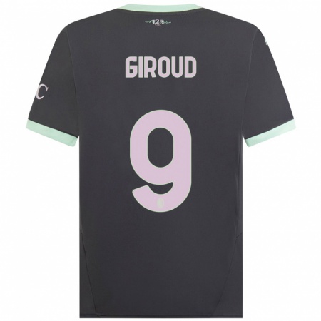 Kandiny Naisten Olivier Giroud #9 Harmaa Kolmas Sarja 2024/25 Lyhythihainen Paita T-Paita