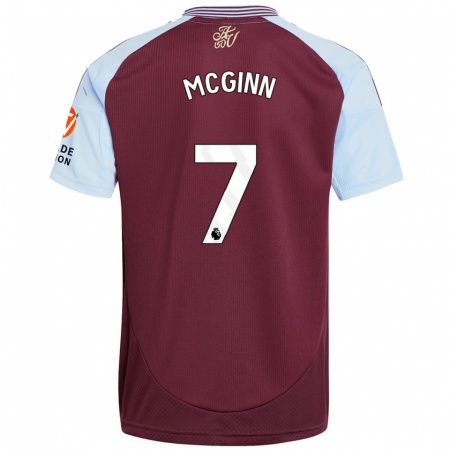 Kandiny Lapset John Mcginn #7 Burgundin Taivaansininen Kotipaita 2024/25 Lyhythihainen Paita T-Paita