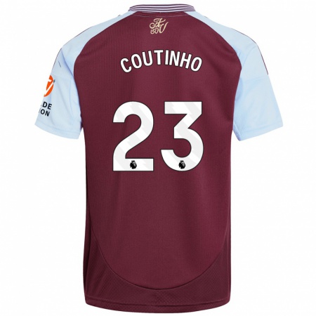 Kandiny Lapset Philippe Coutinho #23 Burgundin Taivaansininen Kotipaita 2024/25 Lyhythihainen Paita T-Paita