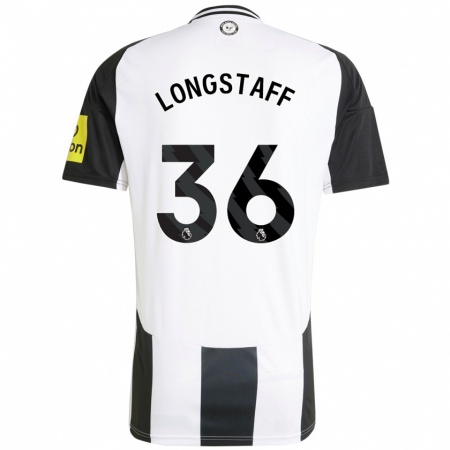 Kandiny Lapset Sean Longstaff #36 Valkoinen Musta Kotipaita 2024/25 Lyhythihainen Paita T-Paita