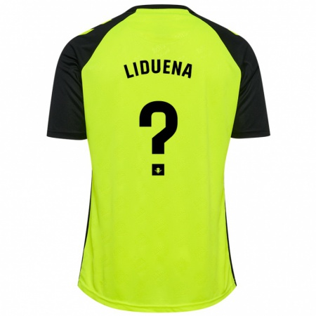 Kandiny Lapset Rubén Lidueña #0 Fluoresoiva Keltainen Musta Vieraspaita 2024/25 Lyhythihainen Paita T-Paita