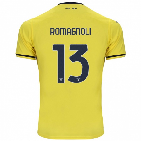 Kandiny Lapset Alessio Romagnoli #13 Keltainen Vieraspaita 2024/25 Lyhythihainen Paita T-Paita