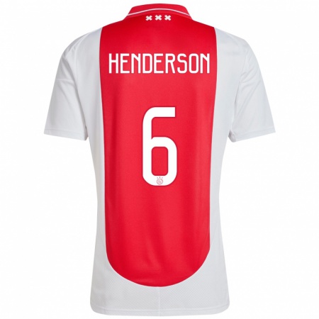 Kandiny Miesten Jordan Henderson #6 Punainen Valkoinen Kotipaita 2024/25 Lyhythihainen Paita T-Paita