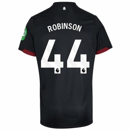 Kandiny Miesten Junior Robinson #44 Musta Valkoinen Vieraspaita 2024/25 Lyhythihainen Paita T-Paita