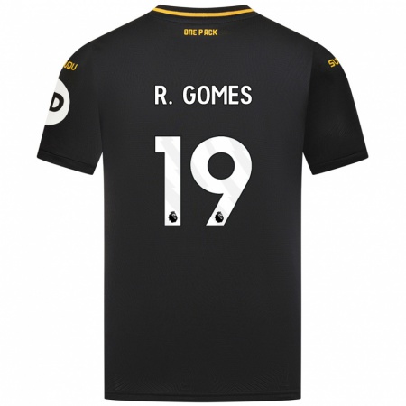 Kandiny Miesten Rodrigo Gomes #19 Musta Vieraspaita 2024/25 Lyhythihainen Paita T-Paita