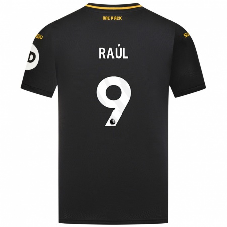 Kandiny Miesten Raul Jimenez #9 Musta Vieraspaita 2024/25 Lyhythihainen Paita T-Paita