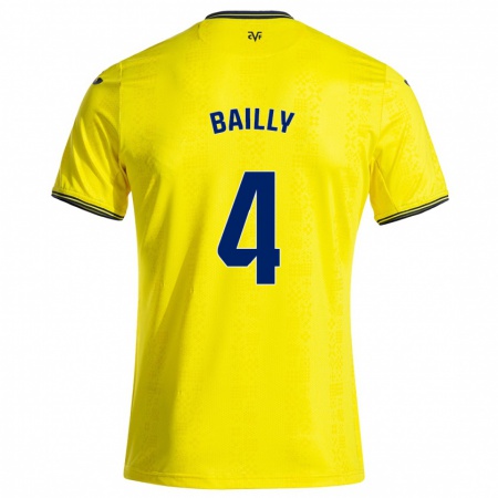 Kandiny Lapset Eric Bailly #4 Keltainen Musta Kotipaita 2024/25 Lyhythihainen Paita T-Paita