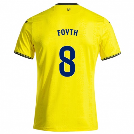 Kandiny Lapset Juan Foyth #8 Keltainen Musta Kotipaita 2024/25 Lyhythihainen Paita T-Paita