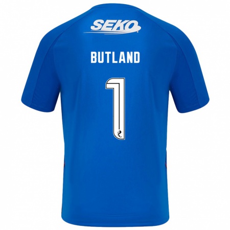 Kandiny Lapset Jack Butland #1 Tummansininen Kotipaita 2024/25 Lyhythihainen Paita T-Paita