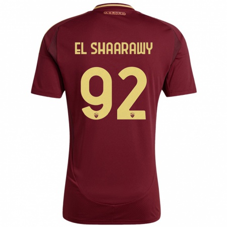 Kandiny Lapset Stephan El Shaarawy #92 Punainen Ruskea Kulta Kotipaita 2024/25 Lyhythihainen Paita T-Paita