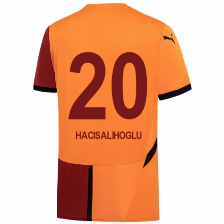 Kandiny Lapset Arda Hacısalihoğlu #20 Keltainen Punainen Kotipaita 2024/25 Lyhythihainen Paita T-Paita