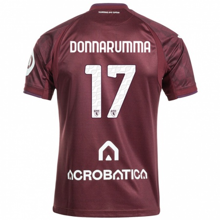 Kandiny Lapset Antonio Donnarumma #17 Kastanjanruskea Valkoinen Kotipaita 2024/25 Lyhythihainen Paita T-Paita