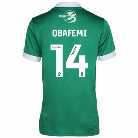 Kandiny Lapset Michael Obafemi #14 Vihreä Valkoinen Kotipaita 2024/25 Lyhythihainen Paita T-Paita