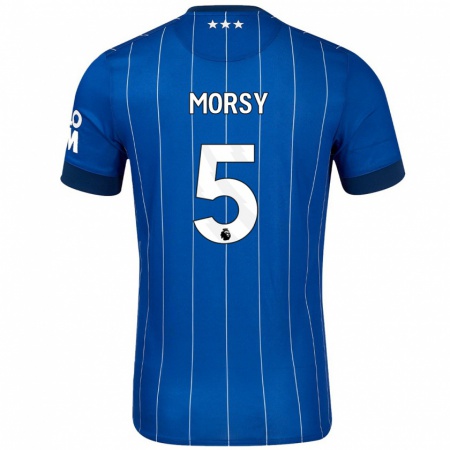 Kandiny Lapset Sam Morsy #5 Tummansininen Kotipaita 2024/25 Lyhythihainen Paita T-Paita