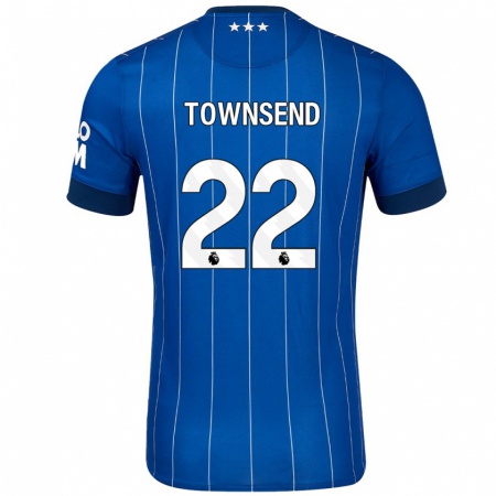 Kandiny Lapset Conor Townsend #22 Tummansininen Kotipaita 2024/25 Lyhythihainen Paita T-Paita