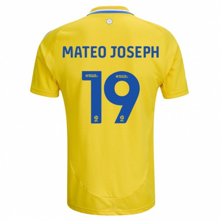 Kandiny Lapset Mateo Joseph #19 Keltainen Sininen Vieraspaita 2024/25 Lyhythihainen Paita T-Paita