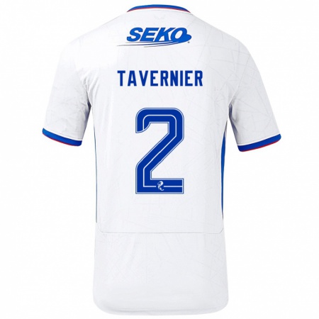 Kandiny Lapset James Tavernier #2 Valkoinen Sininen Vieraspaita 2024/25 Lyhythihainen Paita T-Paita