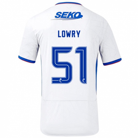 Kandiny Lapset Alex Lowry #51 Valkoinen Sininen Vieraspaita 2024/25 Lyhythihainen Paita T-Paita