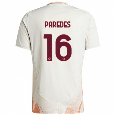 Kandiny Lapset Leandro Paredes #16 Kermanvalkoinen Oranssi Vieraspaita 2024/25 Lyhythihainen Paita T-Paita