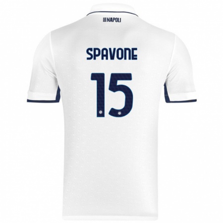 Kandiny Lapset Alessandro Spavone #15 Valkoinen Royal Blue Vieraspaita 2024/25 Lyhythihainen Paita T-Paita