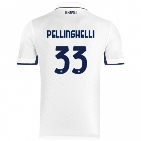 Kandiny Lapset Alice Pellinghelli #33 Valkoinen Royal Blue Vieraspaita 2024/25 Lyhythihainen Paita T-Paita