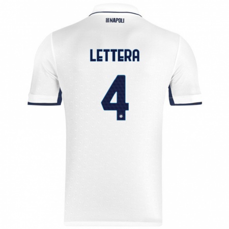 Kandiny Lapset Alessio Lettera #4 Valkoinen Royal Blue Vieraspaita 2024/25 Lyhythihainen Paita T-Paita