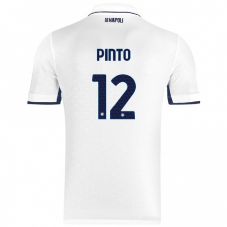 Kandiny Lapset Ciro Pinto #12 Valkoinen Royal Blue Vieraspaita 2024/25 Lyhythihainen Paita T-Paita