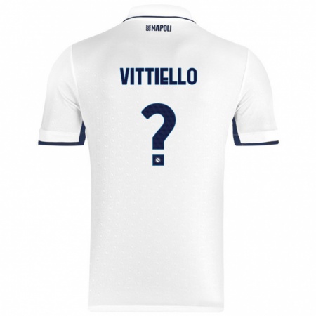 Kandiny Lapset Antonio Vittiello #0 Valkoinen Royal Blue Vieraspaita 2024/25 Lyhythihainen Paita T-Paita